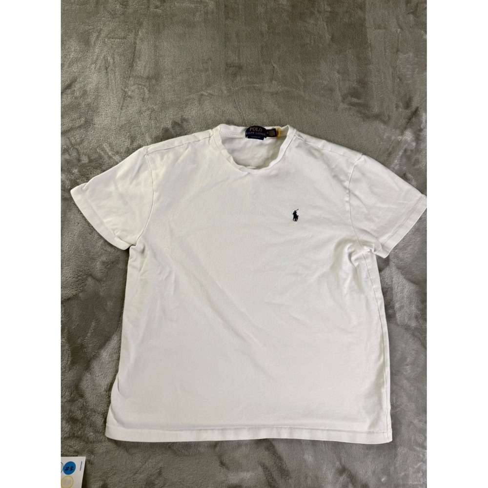 Polo Ralph Lauren T-Shirt Classic Fit Mens M White Crew Neck Heavy Weight